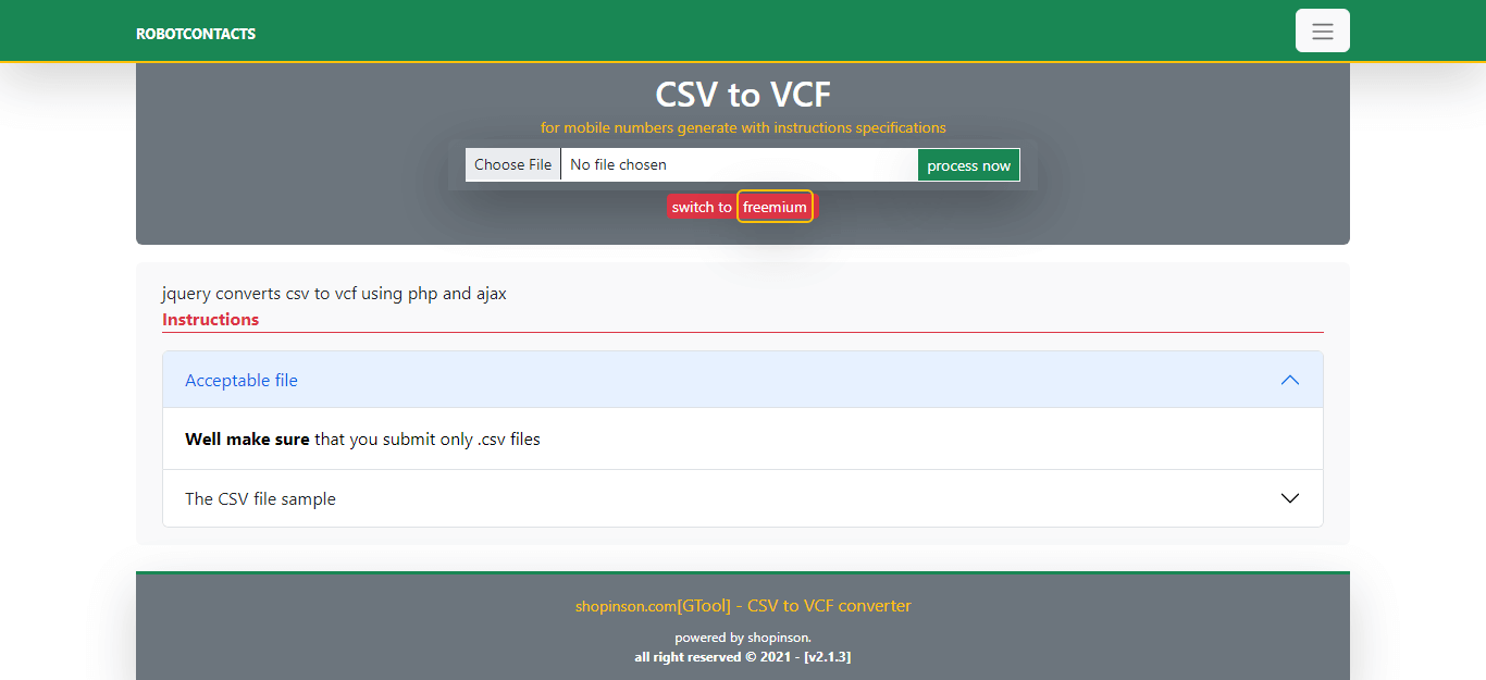 conversion of csv to vcf